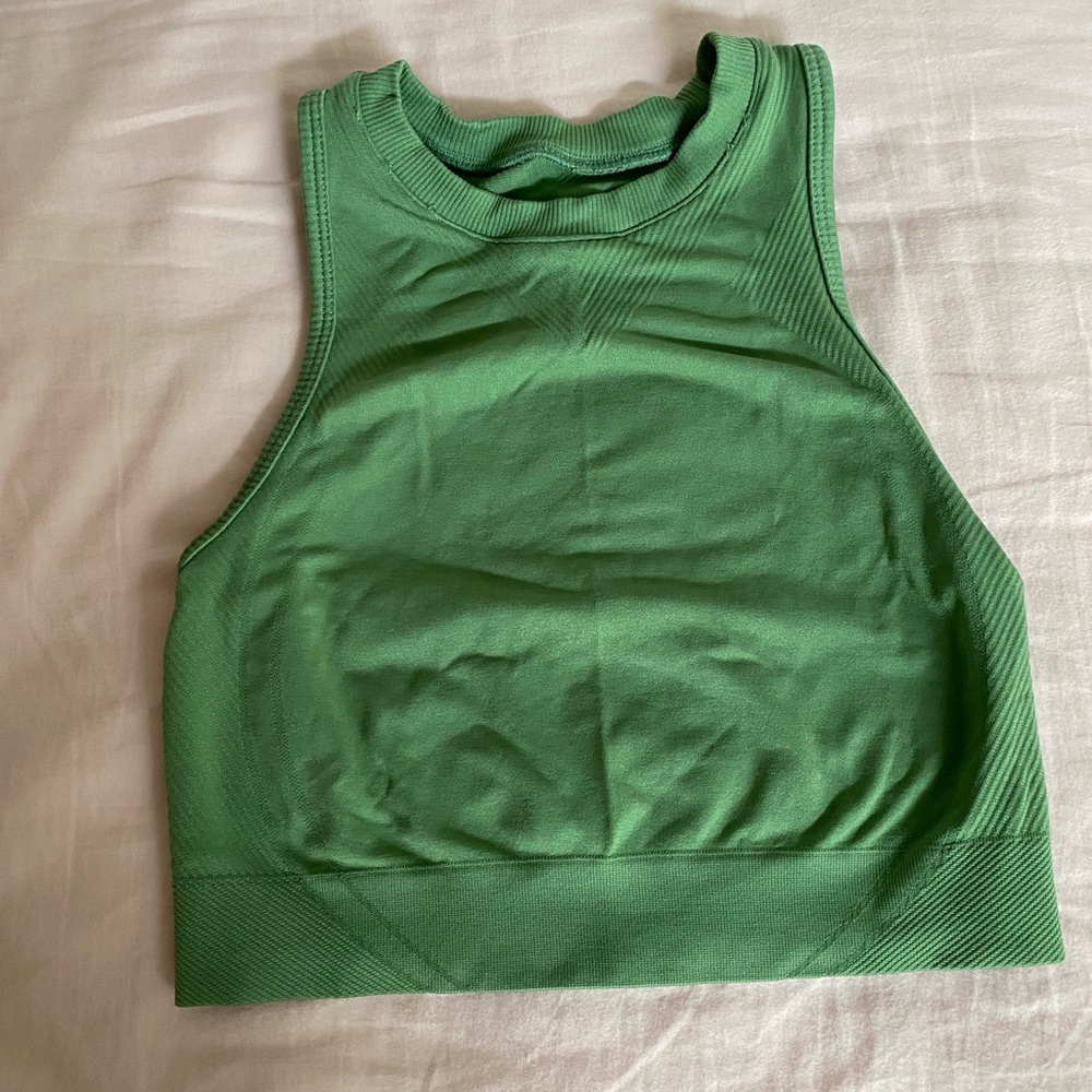 Green Alphalete Cropped Tank Top